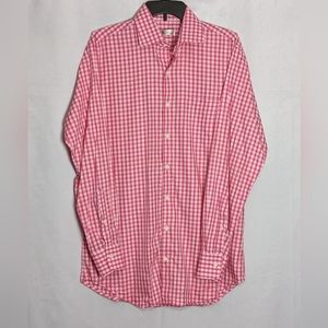Peter Millar Pink Buffalo Check Long Sleeve Button Down Sz M